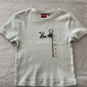 Peanuts Snoopy Ribbed Cropped Tee
